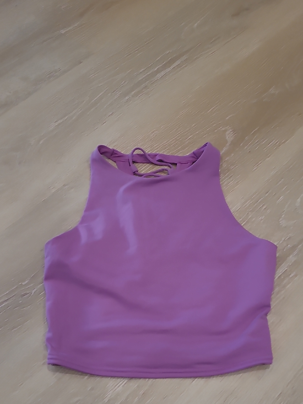 ALO Yoga Movement Orchid Purple High-Neck Sports Bra with Back Tie